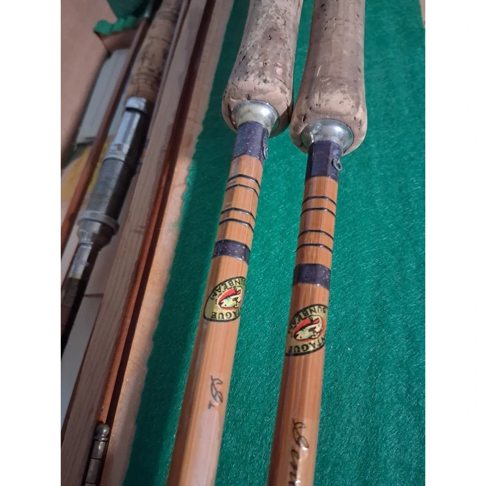 (2) Fly Rod Monaque Vintage Split Bambooʻ Nostalgia Fly Fishing 9' 'Shakespeare